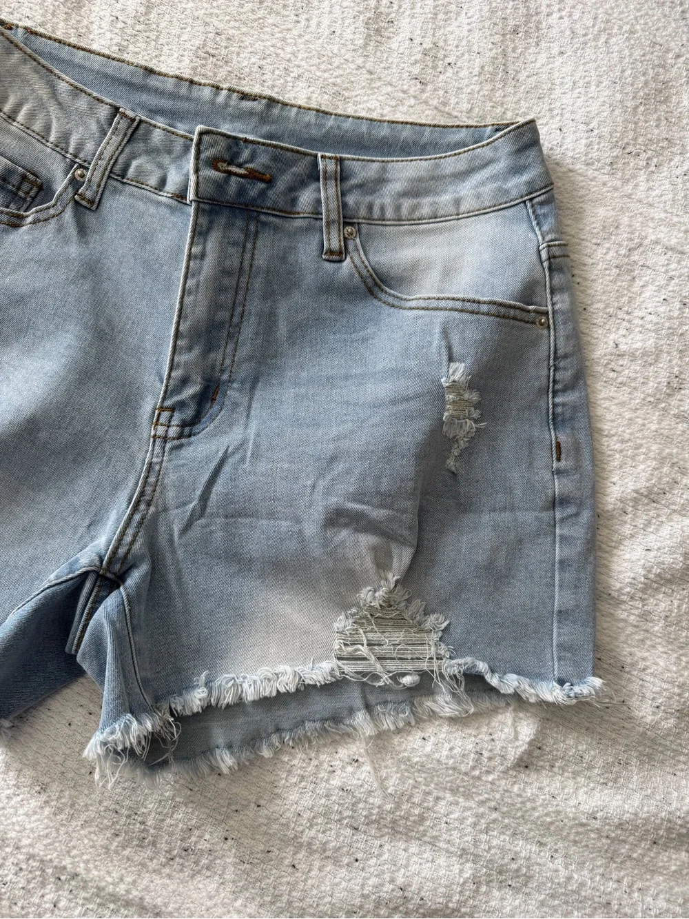 Distressed Denim Shorts